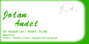 jolan andel business card